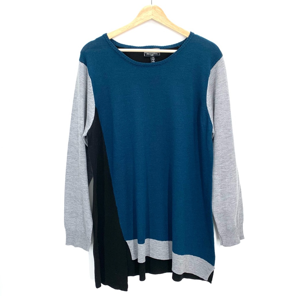 Allison Brittany Plus Long Sleeve Color Block Sweater Size 1X